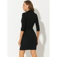 thumbnail image 3 of Vestido tubo de mujer Vestido de oficina de trabajo de manga larga Negro XL, 3 of 4