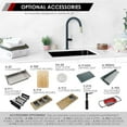 thumbnail image 3 of Stylish Dual Mount 25" Black Composite Granite Single Bowl Kitchen Sink + 1 Accs, Net Wt 2 Units S-825N, 3 of 14