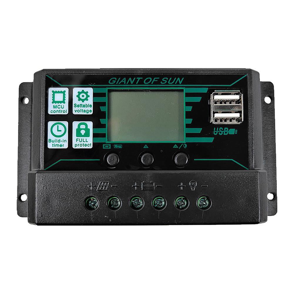 PWM 12V/24V Solar Panel Battery Regulator Charger Controller LCD Display 10A-60A