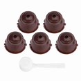thumbnail image 1 of 5 Pack Reusable Refillable Coffee Capsules Food Grade PP 304 Stainless Steel (Brown), 1 of 4
