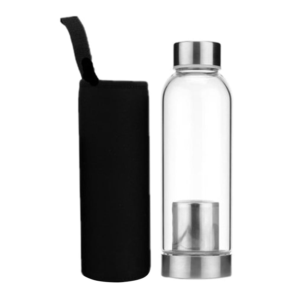 550ml Single-Walled Glass Water Tea Travel Flat Flask Bottle - Eco Drinkware