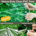 thumbnail image 5 of 10 x 6.6 ft Thicken Clear Tarp Waterproof - 5 mil Anti-Tear Garden Rainproof Transparent Poly Tarpaulin, Windproof & Snowproof Shed Cloth with Grommets Rope for Covering Henhouse Porch Plant Camping, 5 of 8