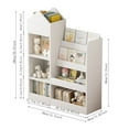 thumbnail image 2 of White Kids Wooden Bookshelf Toy Storage Organizer with Bookcase, Kid's Bin Storage Unit with 6 Compartments 2 Baskets Bins Toys Box Organizer, Children Multi Shelf Cubby for Books, Toys Shelf, 2 of 7
