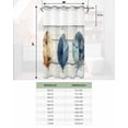 thumbnail image 6 of No Hook Shower Curtains with Snap in Liner, Ombre Blue Feathers Waterproof Fabric Shower Curtain, Boho Vintage Wooden Grain Double Layers & See-Through Top Window Bathroom Curtains 36''x72'', 6 of 6