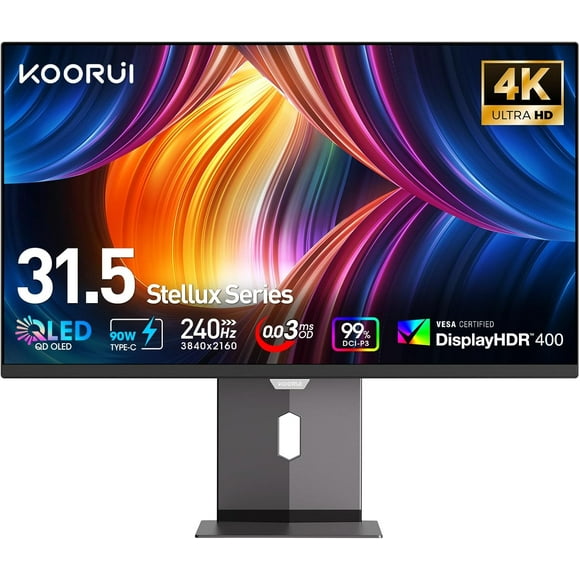 KOORUI 31.5" 3840 x 2160 (4K) 240 Hz QD-OLED Gaming Monitor FreeSync Premium & G-Sync Compatible 98% DCI-P3 S3241XO