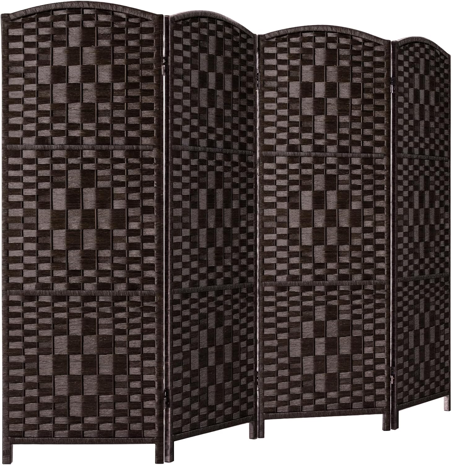 Small Room Divider Privacy Screen Folding Room Divider Wall, 46" Tall Room Dividers and Folding Privacy Screens, 4 Panel Dark Mocha Room Separator Partition Room Dividers, Temporary Wall