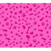 David Textiles 100% Cotton Cat Paw Ditsy Fabric, Pink