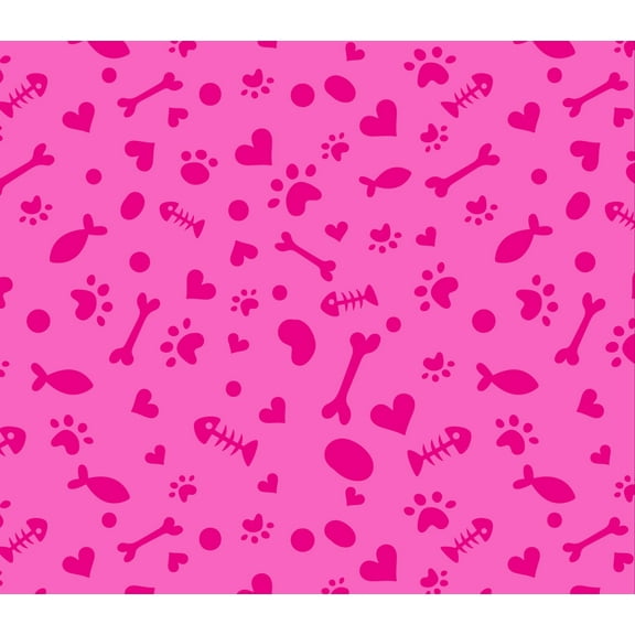 David Textiles 100% Cotton Cat Paw Ditsy Fabric, Pink