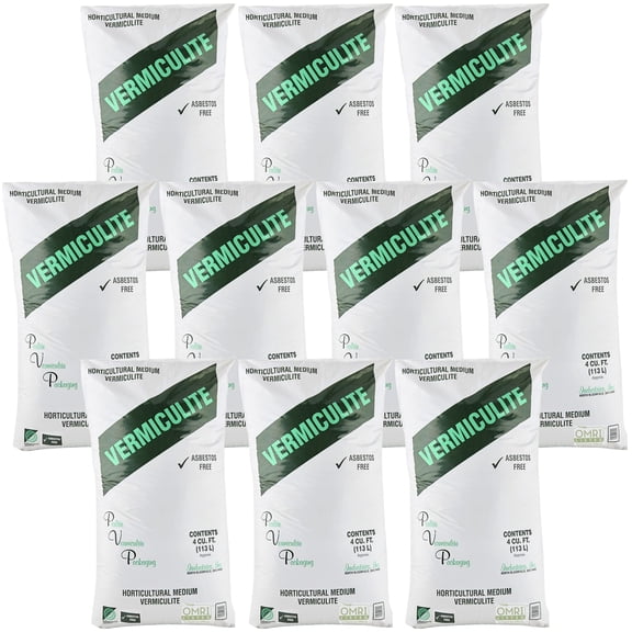 PVP Industries Medium Vermiculite Professional Grade Soil Conditioner, 4 Cu Ft, 10 Pack
