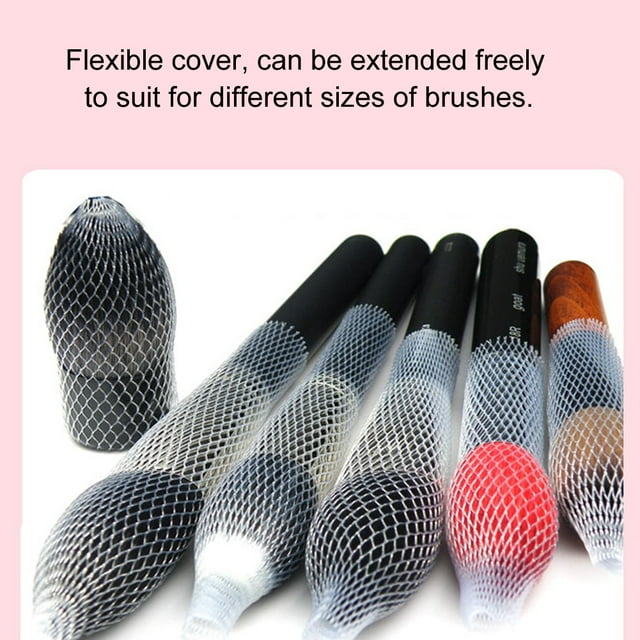 Flexible Makeup Brush Mesh Guard, Mesh Protector, 100Pcs for Makeup Brush Protect Lily Protect Peony Protect Rose