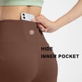 thumbnail image 4 of Pantalones de yoga acampanados para mujer, pantalones de cintura alta con realce de glúteos y pierna ancha, pantalones deportivos micro La Fitness - Brown620, 4 of 5