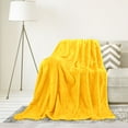 thumbnail image 2 of Unique Bargains Soft Flannel Fleece Velvet Blanket Yellow 50" x 60", 2 of 8