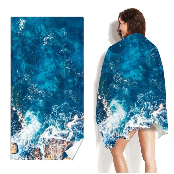 Ganfancp Moda Impreso Toalla de Playa Sky Flor Impreso Microfibra Toalla de Baño Cojín de Playa Chal Limpie Toalla Sudor Ofertas Del Día 1X Toalla de Playa