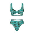 thumbnail image 4 of Rocae Hawaii Palms for Bikini Set for Women Two Piece Sexy High Swimsuits Split Crossover Bikini X-Large, 4 of 9