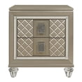 thumbnail image 2 of Loy Nightstand- 2 Drawers- Champagne Gold Metallic- Mirror Trim, 2 of 6