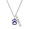 thumbnail image 1 of Delight Jewelry Acrylic Small Paw Purple Silvertone Believe Faith Prayer Hope Bar Charm Necklace, 23", 1 of 4