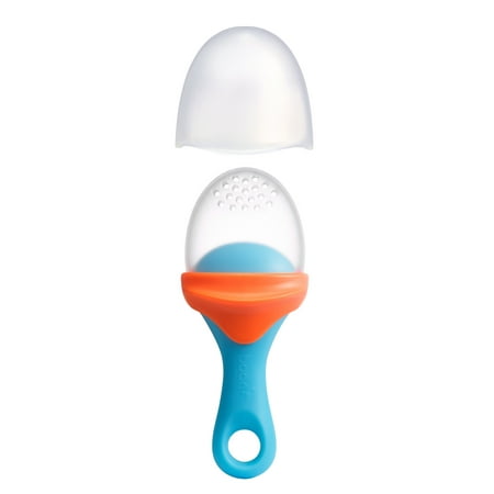 Boon PULP Silicone Feeder For Self-Feeding, Easy to Hold and Clean - Orange +