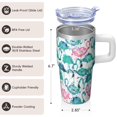 thumbnail image 3 of 20OZ Flamingo Stainless Steel Tumbler with Handle Insulated Coffee Mug Cup BPA Free Portable Sweat Resistant Ideal for Commute Travel Gifts for Women Girls on Birthday Christmas Summer, 3 of 6