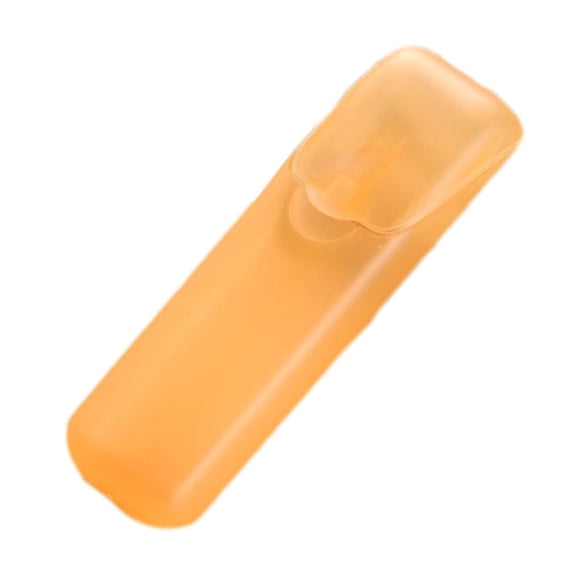 Slhenay Travel Cotton Swab Holder, Portable Qtip Storage Case with Dustproof Lid, Small Clear Plastic Container for Dental Floss & Hair Ties (Yellow)