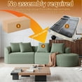thumbnail image 6 of 112'' Oversized Modular Sectional Sofa, Modern Curved Cloud Couch with Deep Seat, Chenille Upholstered Couch with 4 Pillows for Living Room, No Assembly Required, Green, 6 of 7