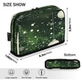 thumbnail image 3 of Standing Pencil Case with Base Large Capacity Stationery Pouch Pen Bag with Zipper for Women Men Christmas Elements Green Background, 3 of 7