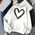 thumbnail image 3 of Viadha Women's Sweatshirts Hoodie Long Sleeve Lightweight Hooded Sweatshirts Fall Tops Heart Pattern Printed Fashion Jacket Coat with Pockets, 3 of 4