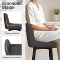 thumbnail image 6 of MultiHaven 26.1-Inch Bar Stools Set of 3,Swivel Counter Height Bar Stool with Back & Metal Legs,Fabric Island Chairs Suitable for Kitchen,Bar,Cafe - Medium Gray, 6 of 10