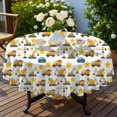 thumbnail image 3 of Excavator and Star White Pattern Round Tablecloth 70"x70", Wrinkle Resistant Wipeable Table Cover for Kitchen Dining Room Picnic Patio and Party, 3 of 4