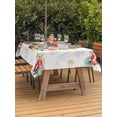 thumbnail image 2 of Easter Eggs Outdoor Tablecloth - 60x84 Inch Rectangle Dining Table Cover, Yellow Floral Basket Leaves Rustic Botanical Waterproof Outdoor Table Cloth with Umbrella Hole & Zipper for Picnic/Patio, 2 of 7
