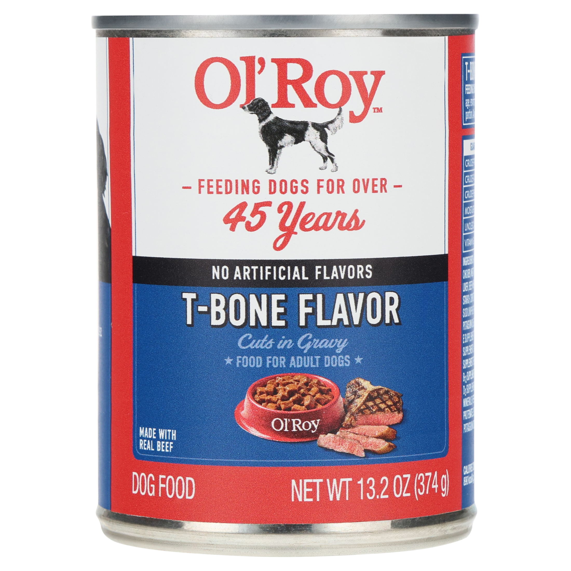 Ol' Roy T-Bone Flavor Cuts in Gravy Wet Dog Food, 13.2 oz Can