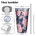 thumbnail image 4 of 16oz Tumblers Pioneer Flower Stainless Steel Vacuum Insulated Double Wall Travel Tumbler Cups Mug with Lid and Straw,Cleaning Brush for Coffee,Tea, 4 of 4