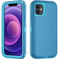 thumbnail image 1 of Étui pour iPhone 11, Protection Robuste 3 Couches Antichoc Étui Rigide Anti-Poussière/choc Intégrale Durable Anti-Empreintes Digitales avec Protection de Port, Bleu Lac, 1 of 4