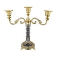 thumbnail image 2 of 3 Arms Candelabra Candle Holder, European Elegant Candlestick Holders, Candelabra Centerpieces for Tables, Taper Candle Holder Stand for Wedding Dining Church Christmas Party Decor A, 2 of 7