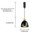 thumbnail image 2 of KAYYELAMP H-Type Track Light 3.2Ft Adjustable Cord Brass Base Black Metal Shade Modern Pendant for Farmhouse Home Store(No Bulb, Track), 2 of 7