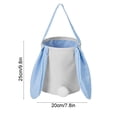 thumbnail image 3 of Ovzne Panier Rond en Coton et Lin avec Oreilles Longues de Lapin et Queue, Sac Cadeau de Pâques, Sac à Main, Panier de Rangement pour Œufs de Pâques en Solde, 3 of 6