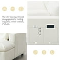 thumbnail image 5 of 86.5'' Chenille Modular Sectional Sofa with Storage Pockets, 5 Seat U Shaped Couch Set with Pillows, Free Combination, Modern Cloud Sofa with 2 Movable Ottoman for Living Room, Apartment, White, 5 of 9