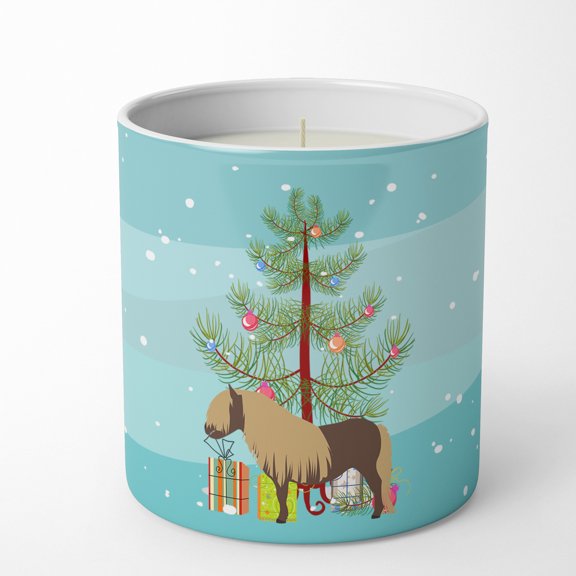 Shetland Pony Horse Christmas 10 oz Decorative Soy Candle 3.25 in x 3.75 in