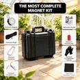 1000 LB Magnetic Fishing Kit with Case, Neodymium, 65ft Rope, Grappling ...