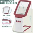 thumbnail image 2 of Lupa con luz y soporte, lente de cristal real, lupa de mano plegable recargable, 3 modos de color LED regulable for leer impresiones finas, personas mayores con baja visión, 2 of 7