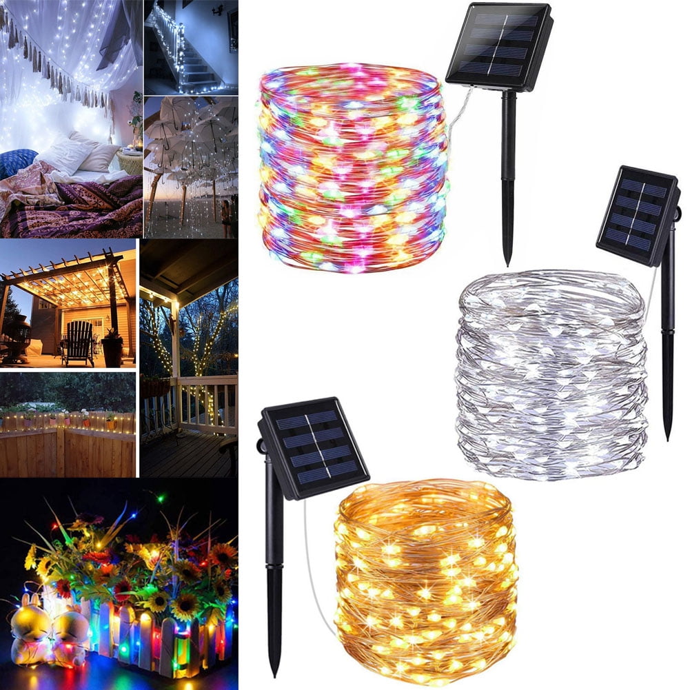 Solar Powered String Lights, 33ft 100LED IP65 Waterproof Copper Wire