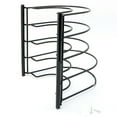 thumbnail image 3 of Pan Organizer Rack for Kitchen Cabinets, 5 Adjustable Compartments, Pantry Bakeware Lid Plate Holder, Black, 3 of 9