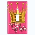 thumbnail image 2 of Metal Light Switch Wall Plate Outlet Cover (My Room My Rules Crown Pink Tilted - Single Toggle), 2 of 2