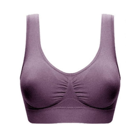 Seamless Sports Bras for Women Large Size Wireless Brassiere Tank Top with Removable Pads Stretchy Yoga Bra