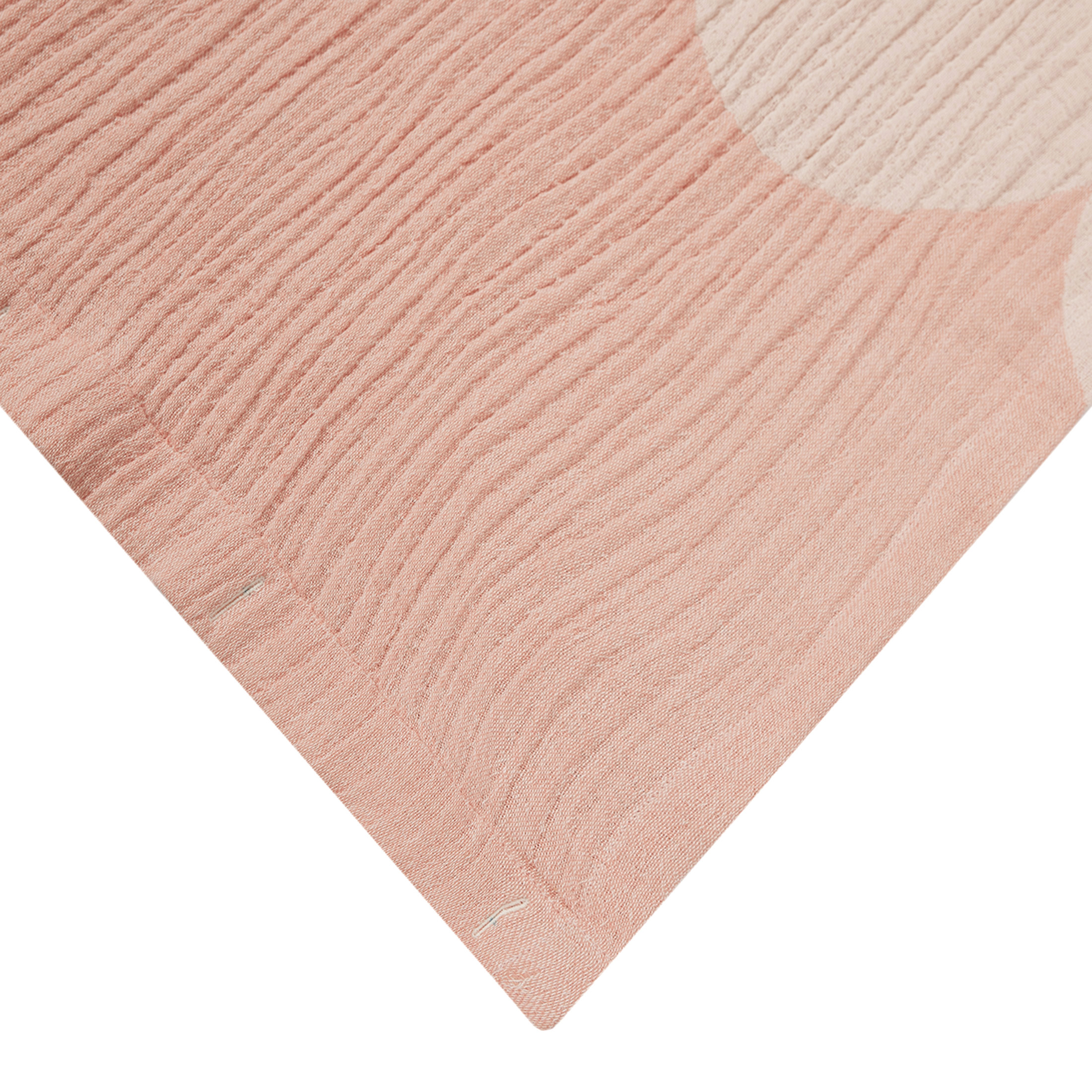 Beautiful by Drew Barrymore Rose Pink Scallop Gauze Shower Curtain, 100% Cotton, 72 in x 72 in