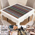 thumbnail image 6 of Classic Boho Pattern Non-Slip Game Room Mat 31.5 Inch Square Rubber Mahjong Playing Surface with Noise Dampening for Card Games and Board Game Nights, 6 of 7