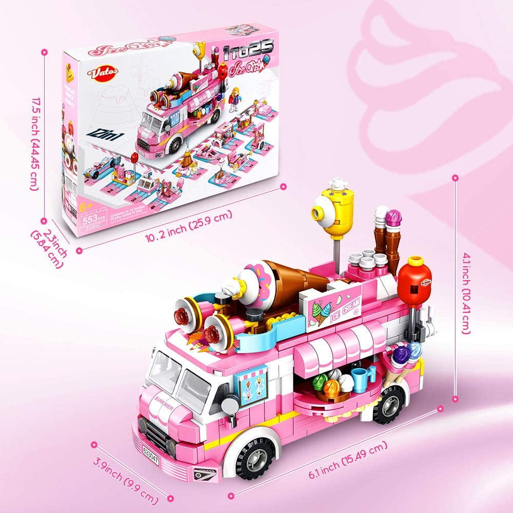 Deficosy Girls Building Blocks Toys 553 Pieces Ice Cream Truck Set Toys For Girls 25 Models Pink Building Bricks Toys Stem Toys Construction Play Set For Kids Best Gifts For Girls Age Deficosy Girls Building Blocks Toys 553 Pieces Ice Cream Truck Set Toys For Girls 25 Models Pink Building Bricks Toys Stem Toys Construction Play Set For Kids Best Gifts For Girls Age
