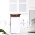 thumbnail image 4 of Tarro de con Bambú Suministros de Cocina Recipiente de Almacenamiento de Alimentos Lata Sellada Apilable para Té Azúcar 6.5x12cm 350ml, 4 of 7