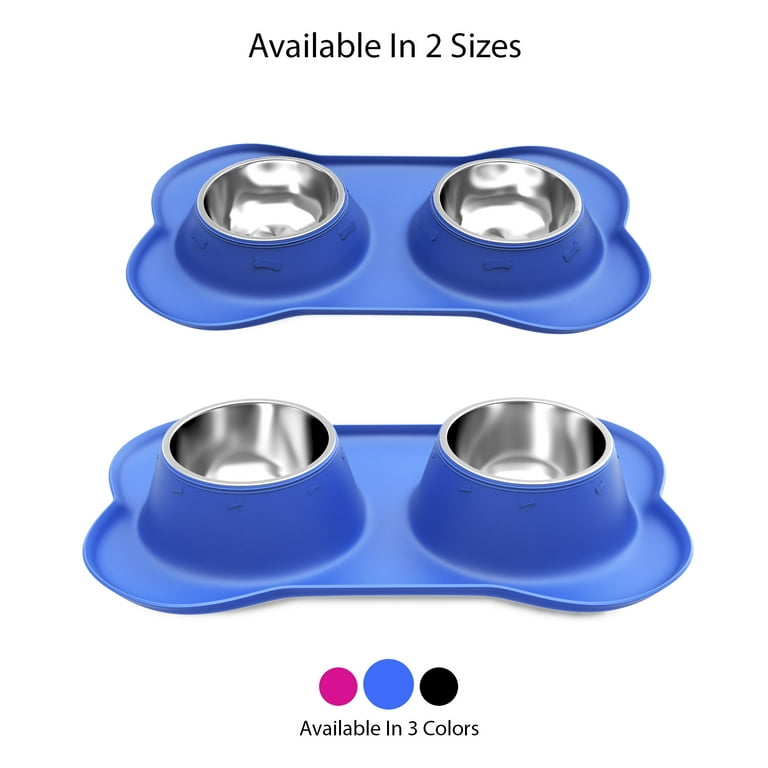 Petmaker Large 40 oz. Stainless-Steel Elevated Dog Bowls with