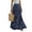 Blue, variant on Boho Skirts for Women Comfort Waist Floral Long Flowy Skirts Casual Summer Vacation Pleated Skirts, M