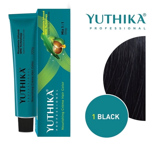 Yuthika Professional Creme Hair Color 100gram / 3.52 Oz, Natural Black
